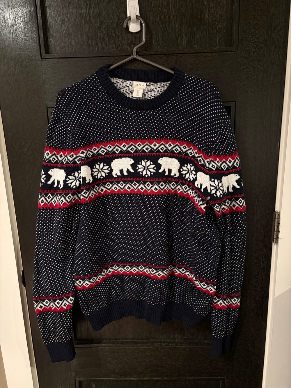 Aspen cotton long sleeve fair aisle sweater L